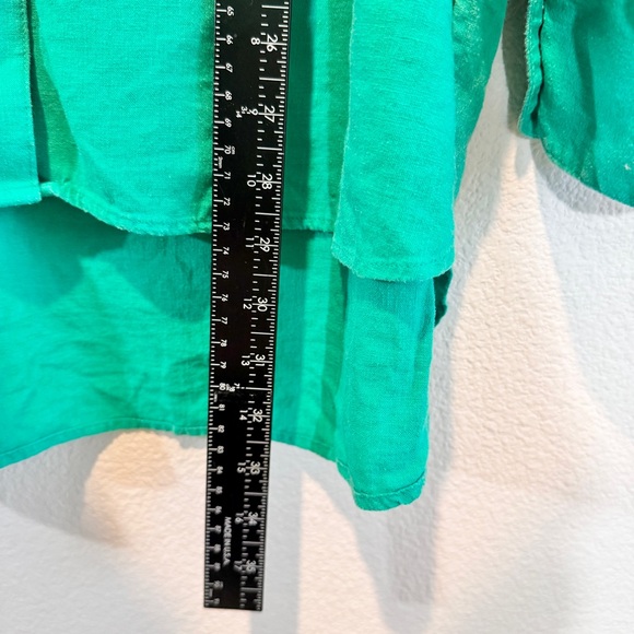Lane Bryant Kelly Green Linen Blend Oversized Button Down Shirt 22/24 - Picture 9 of 11